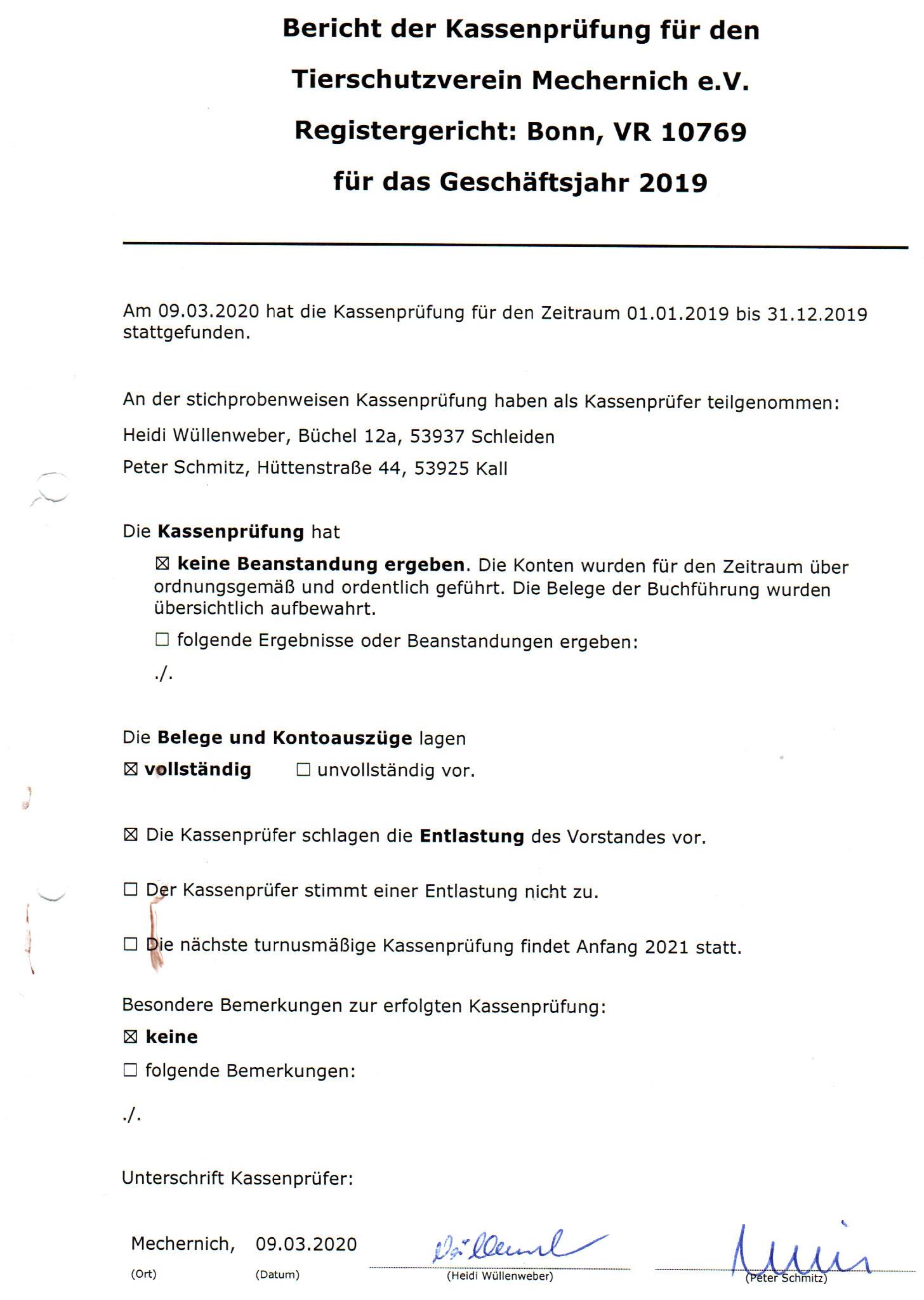 Kassenprüfbericht2020